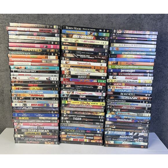 Large DVD Lot of 105 Movies ~ Horror, Comedy~ Drama-Workout- Action NEW & USED! - Picture 1 of 12